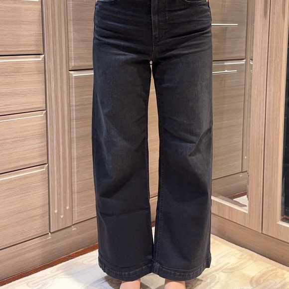 PAIGE High Rise Wide Leg Crop Black Jeans in "Anessa" - Picture 3 of 14